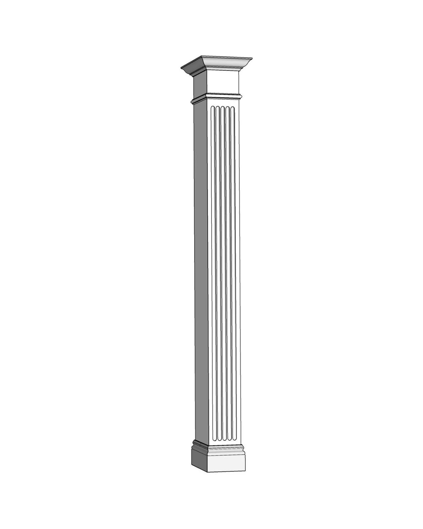 Fluted Square Wood Column