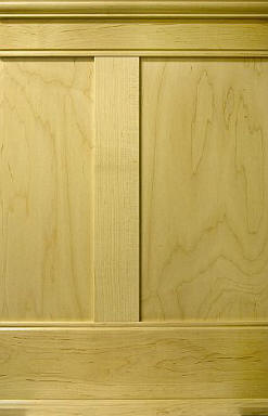 Flat panel wainscoting also comes in hardwood like the maple shown here