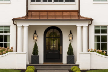 Front porch with exterior 12-inch tapered fiberglass columns – shop in Canada from Elite Trimworks