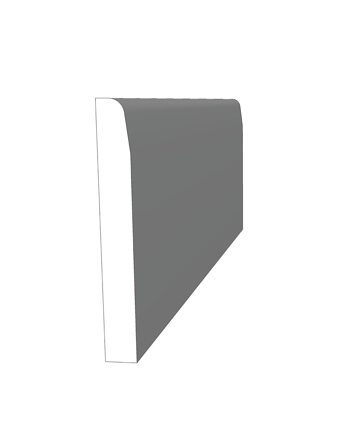 5” x ⅝” Cellular PVC Beveled Baseboard – Elite Trimworks Corporation