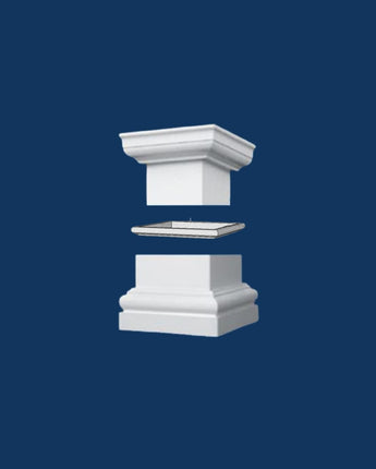 6" Elite FRP Square, Base & Capital Set with Astragal Trim