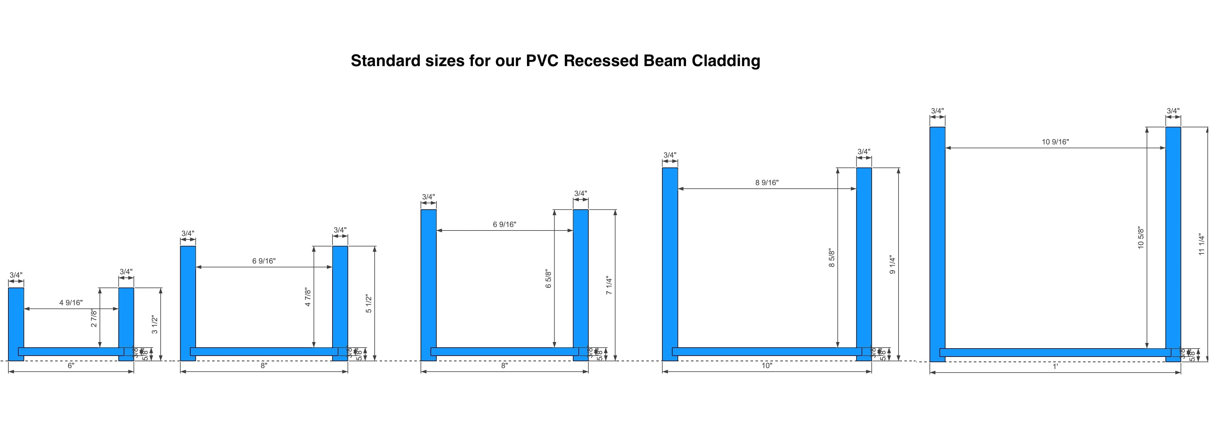 Pvc Cladding Sizes PVC Recessed Beam Cladding - Ideal for Patios and Porch Ceilings ...