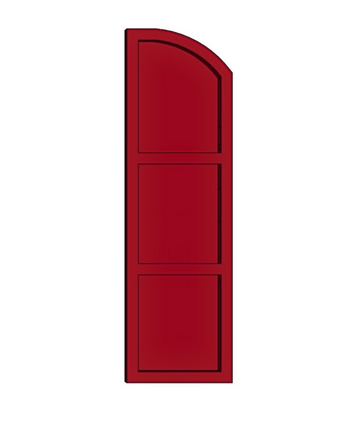 Arched Premier Flat Paneled Shutters - PVC (Pair)- Three Equal Panels