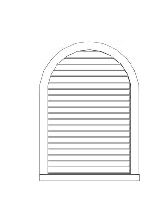 Arched Vertical Rectangular Louver - Craftsman Style