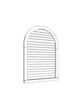 Arched Vertical Rectangular Louver - Craftsman Style