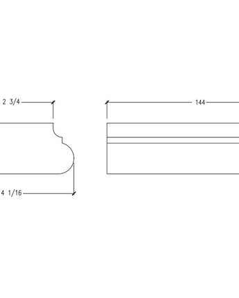 Balustrade Bottom Rail, 4-1/16”, 12ft