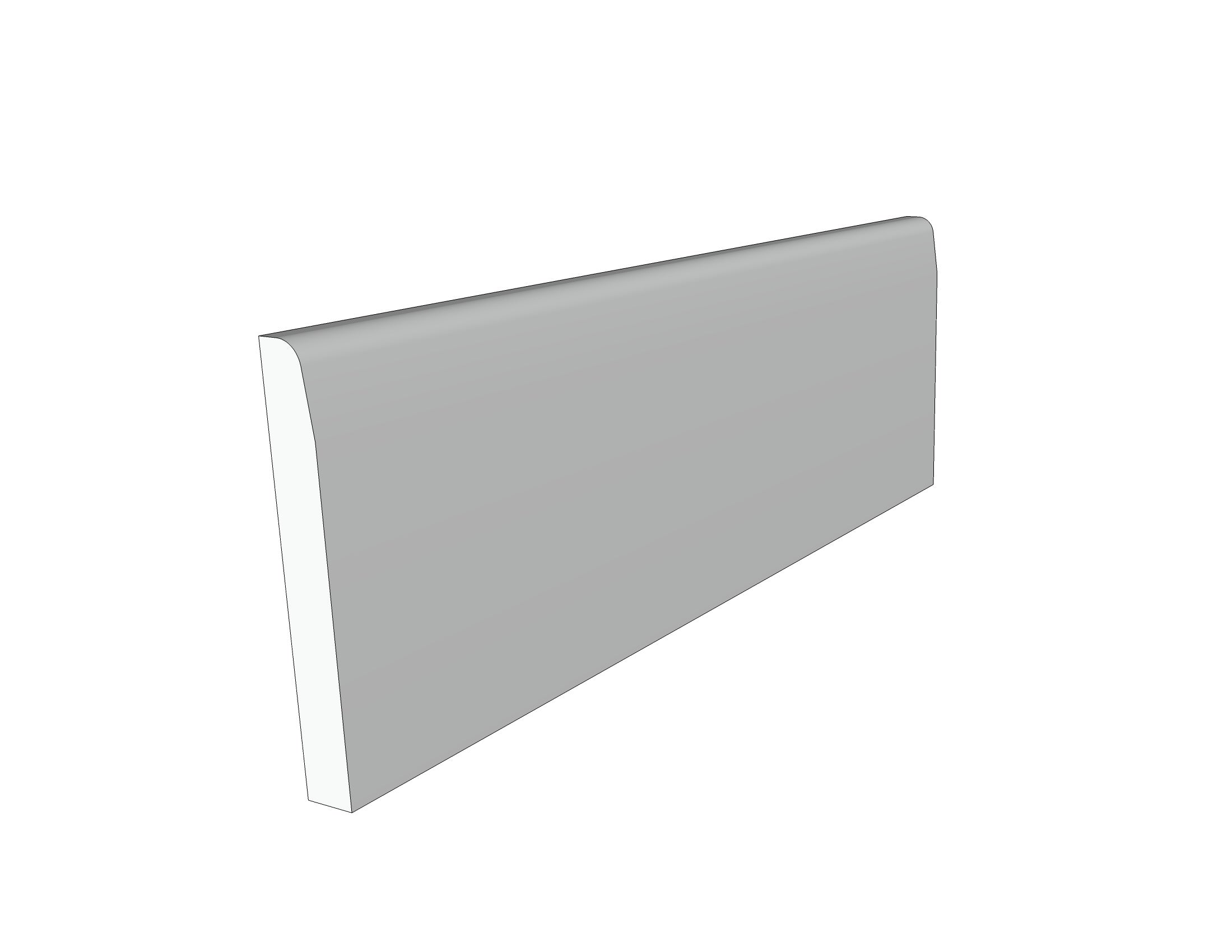 5” x ⅝” Cellular PVC Beveled Baseboard – Elite Trimworks Corporation