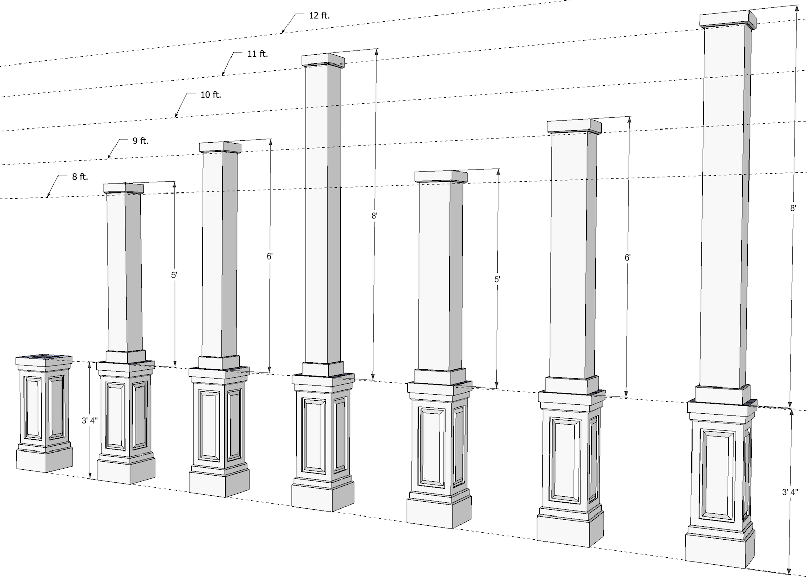 Pedestal Column Wrap | Raised Panel – Elite Trimworks Corporation