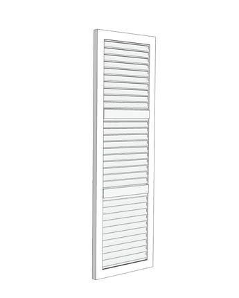 Contractor Solid Louvered Shutters - PVC (Pair)- Three Equal Panels