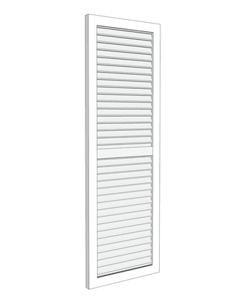 Contractor Solid Louvered Shutters - PVC (Pair)- Two Equal Panels