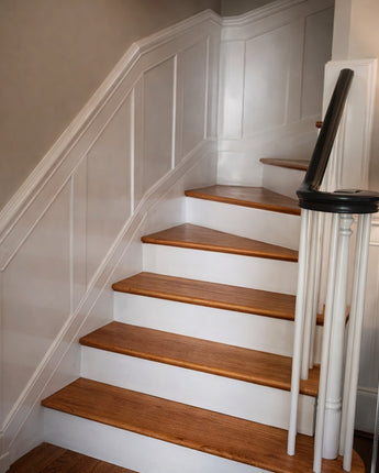 Elite FLAT Paneled Wainscot STAIR Kit with Panels in Paint Grade