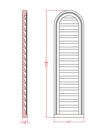 36” Vented Functional Louver
