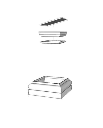 HB&G Square, Tapered, Craftsman Tuscan Capital and Base Set