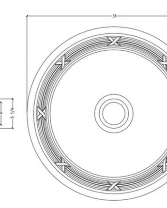 Ceiling Medallion, Solid Ribbon & Reed 30"