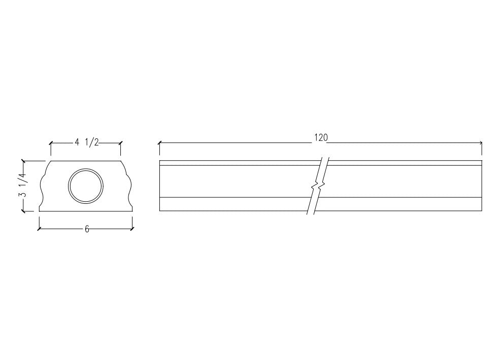 Balustrade Bottom Rail, 6” – Elite Trimworks Corporation