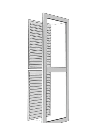Contractor Solid Louvered Shutters - PVC (Pair)- Single Panel