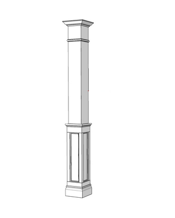 Square, Wood HALF Paneled Column