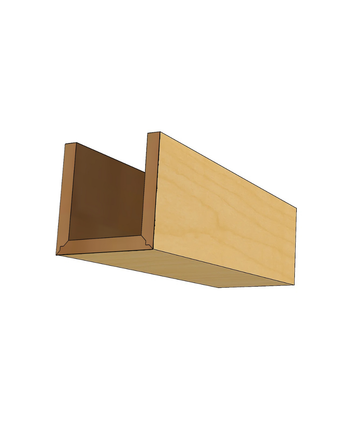 maple hardwood ceiling beam with natural grain, installed in a modern interior space, showcasing warm wood tones and architectural detail.