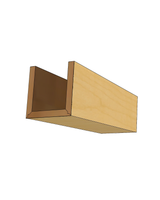 maple hardwood ceiling beam with natural grain, installed in a modern interior space, showcasing warm wood tones and architectural detail.