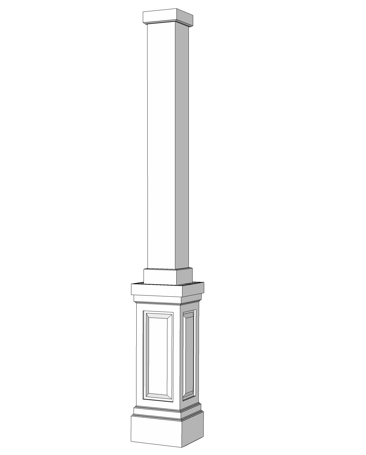 Pedestal Column Wrap | Raised Panel – Elite Trimworks Corporation