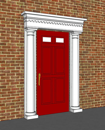 red door surround with round column pilasters.jpg