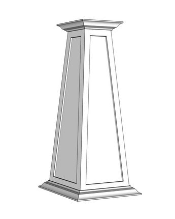 10/20 SHAKER Panel Tapered PVC Column Wrap