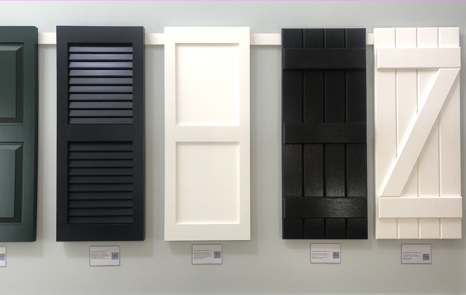 Single Shutter Multi Panel Three Equal Panels - Arched Premier Flat Paneled Shutters - PVC (Pair ...