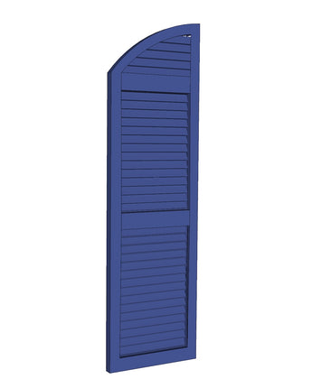 Arched Faux Louvered Shutter - PVC (Pair)- Three Equal Panels