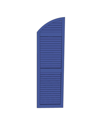 Arched Faux Louvered Shutter - PVC (Pair)- Three Equal Panels