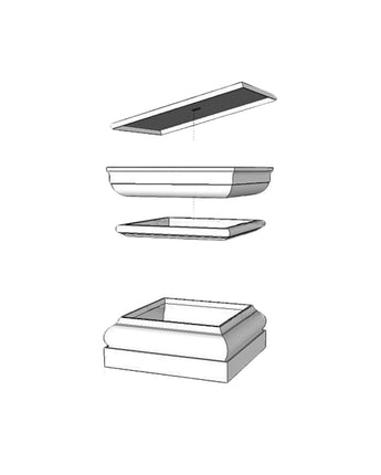 HB&G Square Non-Tapered Tuscan Capital & Base Set